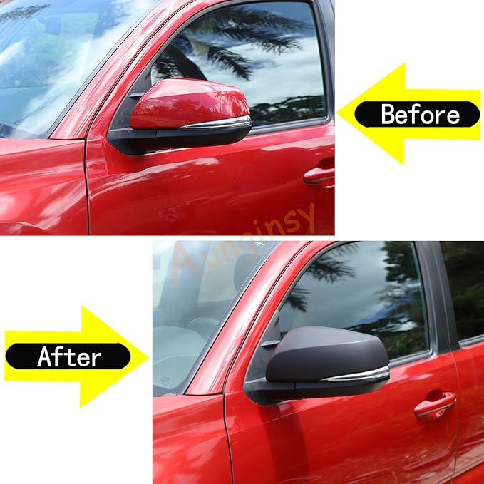 Aunginsy Door Rear View Mirror Cover Cap Compatible with 2016-2023 Toyota Tacoma TRD Off Road, TRD Pro, TRD Sport, Limited & Trail Special Edition Molding Trim Exterior Accessories (With Turn Signal)