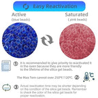 [Net Weight 24LBS] Blue Indicating Silica Gel Beads Desiccants - Rechargeable Desiccant Beads Silica Beads (Blue to Pink, 3