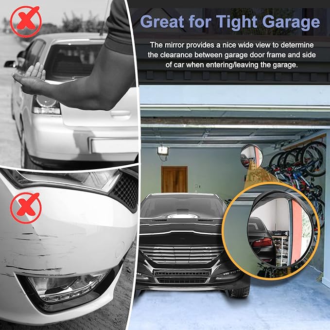 moveland Convex Security Mirror - 16 Inch Adjustable Wide View, Acrylic Shatterproof for Traffic, Parking, Driveway, Store, Garage, Warehouse, Blind Spot - Support Indoor and Outdoor