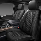 NS YOLO Leather Car Seat Covers,Universal Fit for Most Cars,SUVs and Sedans,Waterproof Luxury Leatherette Cushions, 2 Seats P