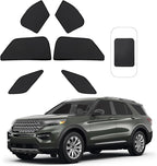 Front Side Half Window Shade Foldable Custom Fit for Ford Explorer 2020-2024 Car Window Shades for Side Window Sun Shade UV Protection Heat Insulation for Camping Sleeping 6PCS