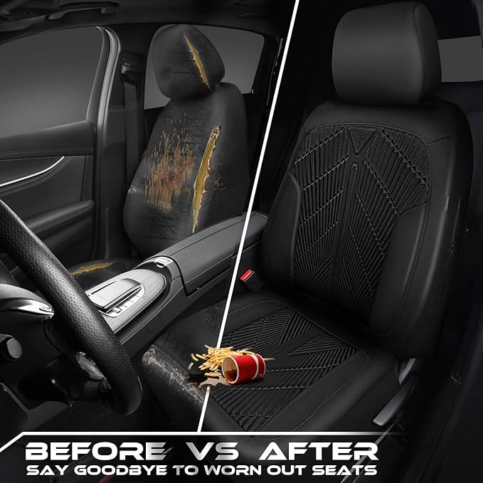 CAR PASS Waterproof Car seat covers Front Seats covers Neoprene Wetsuit, All-Weather Non-Slip Durable, Universal Fit for SUV 