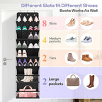 MISSLO Clear Over the Door Shoe Organizer Large Deep Pockets Hanging Shoe Rack for Closet Fit 20 Pairs Shoe Holder for Sneake
