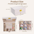 coobest Jewelry Box, 2 Layer Jewelry Organizer with Velvet Earring Organizer, Jewelry Holder Organizer Travel, White Jewelry 