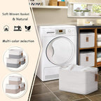 COMFY-HOMI 3PACK Cotton Rope Rectangular Storage Baskets for Living Room, Baby Room, Office (All White, 13.5" x 11" x 9.5")