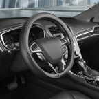 SEG Direct Steering Wheel Cover 14.5-15 inch (37-39 cm) Medium Size, Microfiber Leather, Non-Slip Comfortable Grip, Fits Cars
