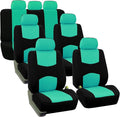 FH Group Flat Cloth Full Set Car Seat Covers Three Row 7 Seater - Universal Fit for Cars, Trucks & SUVs Mint