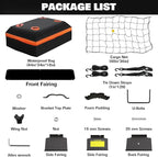 WEIZE Roof Rack Carrier Basket Universal Rooftop 54" x 34" x 6" + Waterproof Bag, Cargo Net with Attachment Hooks, Ratchet Straps for SUV, Truck