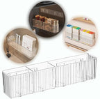 2 Pack Wall Mount Marker Organizer,Art Caddy Floating Makeup Organizer,Clear Floating Shelves Acrylic Wall Storage for Office