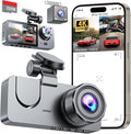 Dash Cam Front and Rear Inside 3 Channel, 4K Full UHD Dash Camera for Cars Built-in 32GB Card with IR Night Vision, 24 Hours 