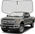 Windshield Sun Shade for Ford Super Duty F250 F350 2017-2025 Sunshade Front Window Shade Custom Fit F250 F350 Accessories Sun Visor Foldable Shade Blocks UV Rays Accessories