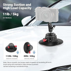 NEEWER 6" Suction Cup Camera Mount with Ball Head Magic Arm, 2 Pack Metal Car Mount for Camera/Action Camera/Phone, Air Pump Vacuum on Car or Window Glass with 1/4" 3/8" ARRI Mounting Holes, CA013