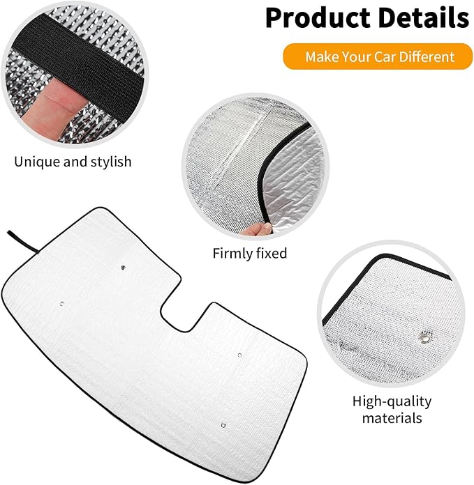 Hoolcar Windshield Sunshade Side Window Sun Shade Sunscreen Heat Insulation Rear Window Sun Visor Fit for Chevrolet Silverado Sierra GMC 2019-2024, 6PCs