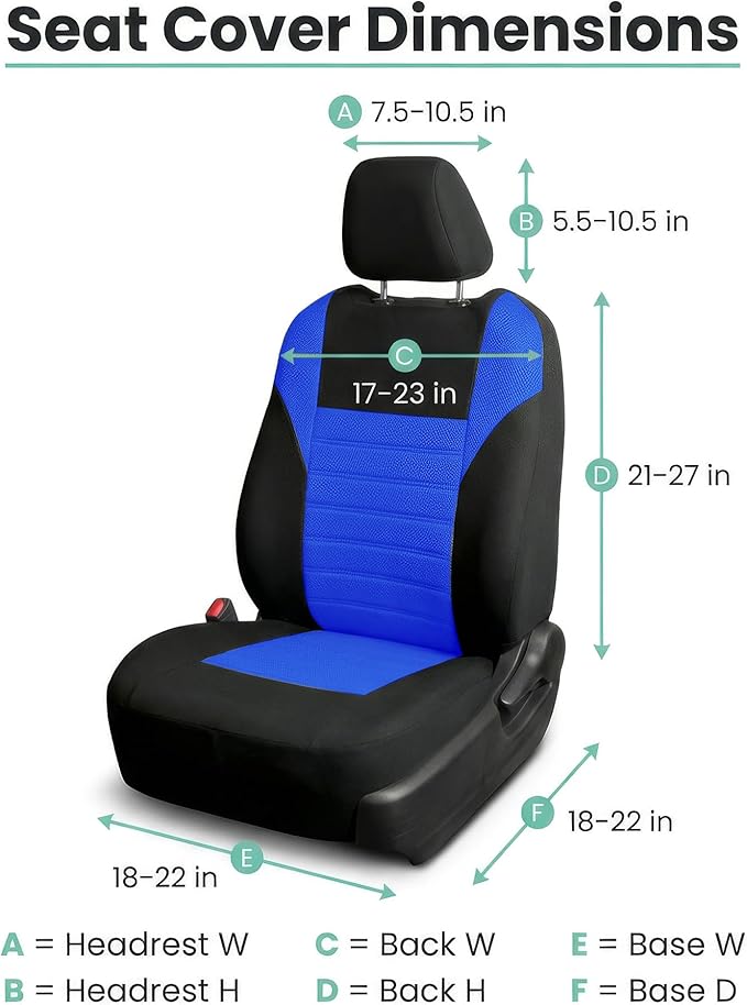 FH Group Automotive Car Seat Covers Front Set Premium 3D Air Mesh Front Seat Covers, Airbag Compatible Universal Fit Interior