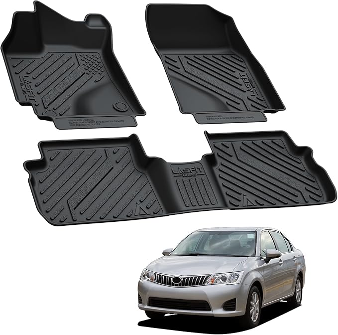 LASFIT Floor Mats Custom Fit for Toyota Corolla/Matrix 2009-2013/Pontiac Vibe 2009 2010, All-Weather Protection TPE 1st & 2nd Row Car Liners for Toyota Accsessories, Easy to Clean, Black