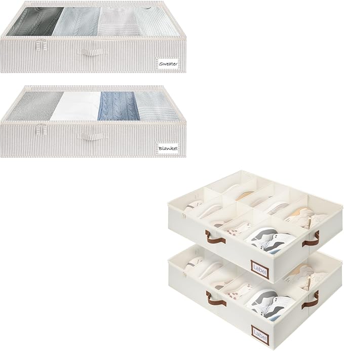 Large Under Bed Storage Containers with Under Bed Shoe Storage