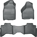 Husky Liners Weatherbeater Floor Mats | Fits 2002-2008 Ram 1500 Quad Cab; 2003-2009 Ram 2500/3500 Quad Cab (Fits Models w/Underseat Storage ONLY) | Front & 2nd Row, 3-pc Grey - 98032