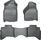 Husky Liners Weatherbeater Floor Mats | Fits 2002-2008 Ram 1500 Quad Cab; 2003-2009 Ram 2500/3500 Quad Cab (Fits Models w/Underseat Storage ONLY) | Front & 2nd Row, 3-pc Grey - 98032