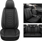 Leather Car Seat Covers Full Set, Waterproof Faux Leather Seat Covers for Cars, Non-Slip Car Interior Covers Universal Fit fo