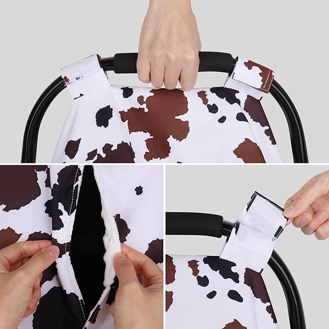 Rquite Car Seat Cover Baby, Carseat Covers Baby Boy, Minky Infant Car Seat Cover Winter, Peekaboo Opening Car Seat Canopy, Mu