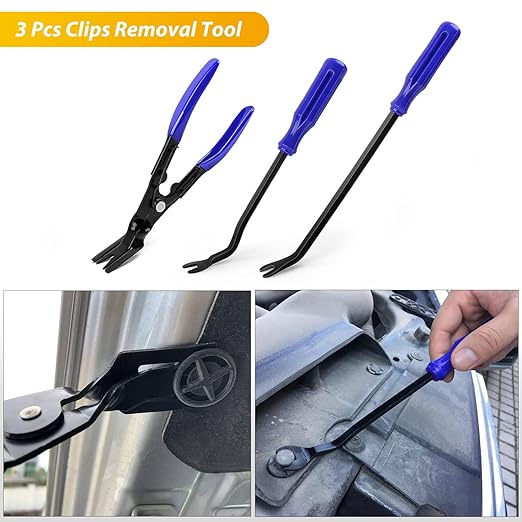GOOACC 200Pcs Trim Removal Tool, Auto Push Pin Bumper Retainer Clip Set Fastener Terminal Remover Tool Adhesive Cable Clips R