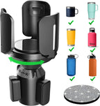 Upgraded 64oz Large Cup Holder Expander with Coaster for Car, Expandable Cup Holder Adapter with Adjustable Base, Universal C