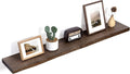 Floating Shelves for Wall Decor, Rustic Solid Elm Wood Live Edge Floating Shelves Wall Mounted, Wall Shelves with Invisible B