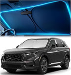 Windshield Sun Shade for Honda CR-V 2023 2024 2025 2026 – Custom Fit Sun Shield with Mirror Cut‑Out, Blocks Heat & UV, Foldable with Storage Pouch - Honda CRV Windshield Sunshade
