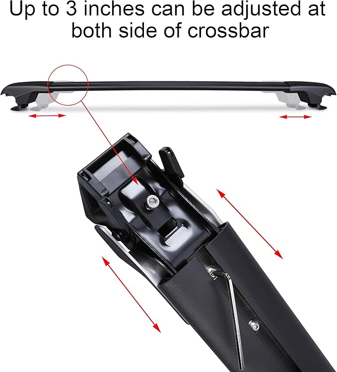 Autekcomma 260lb Loading Weight Heavy Duty Roof Rack CrossBars Replacement for 2013-2018 Toyota RAV4,Anti-Corrosion,Aluminum Black Matte with Anti-Theft Locks (ONLY FIT Original Side Rail)