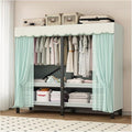 Portable Wardrobe Closet with Cover, Metal Clothing Organizer for Bedroom, Foldable Clothe Rack, Garment Rack for Hanging Clo