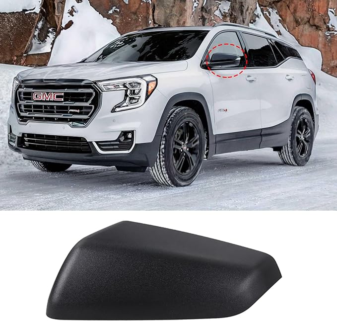 Left Driver Side Exterior Mirror Cap Cover Rearview Mirror Cover Trim Fit for 2018 2019 2020 2021 2022 2023 Chevrolet Equinox & GMC Terrain Replace 23406417 (Textured Black)
