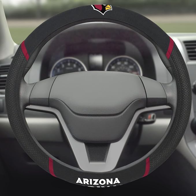 FANMATS NFL Unisex-Adult Embroidered Steering Wheel Cover