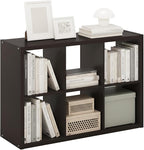 Furinno Cubicle Book Shelf, 6-Cube Bookshelf, Extra Thick Frame Horizontally & Vertically Reversible Bookcase with Open Back,
