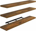 AMADA HOMEFURNISHING 47.2" L Floating Shelves, Wall Shelves Set of 3 for Bathroom/Living Room/Bedroom/Kitchen, Floating Shelv