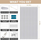 Jilron Accordian Door Curtain, 100% Blackout Folding Magnetic Doorway Curtains,Linen Style Closet Doors,for Room Divider,Priv