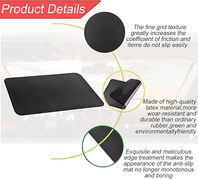 2pack Sticky Anti-Slip mat, Non-Slip Rubber mat, Universal Non-Slip car Dashboard Sticky mat for Mobile Phones Sunglasses Key