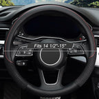 KAFEEK 15 inch Steering Wheel Cover, Cooling Ice Silk Mesh with Microfiber Leather, Ultra Breathable, Anti Slip Car Grip, Hea