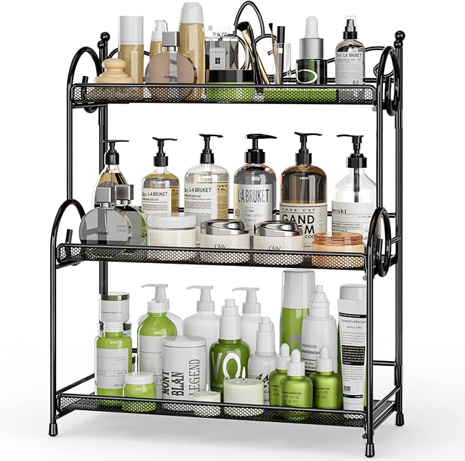 EKNITEY Bathroom Counter Organizer - 3 Tier Spice Rack Organizer Skincare Countertop Organizers for Bathroom Kitchen Bedroom 