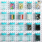 Unittype 20 Set Pegboard Organizer Accessories Peg Boards Jars with Lids Plastic Pegboards Bins Storage Containers Clear Peg 