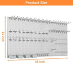 WALMANN Metal Pegboard Kit with Accessories for Wall Garage Tools Storage Pegboard for Garage, Workbench, Modular Peg Board T