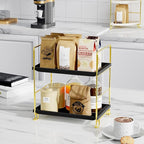 FSyueyun 2-Tier Bathroom Countertop Organizer, Tool-Less Installation Premium Plastics Makeup Shelf Organizer Perfume Skincar