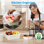 FUCDTEFC White Plastic Basket, 8 Pack Home Organization and Storage Baskets with Handles, Space Saving Woven Organizer Bins P