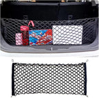 Car Rear Cargo Net with Good Elasticity&Tensile Strength Trunk Organizer for SUV Truck,Ideal Keeps Overlanding Accessories,Car