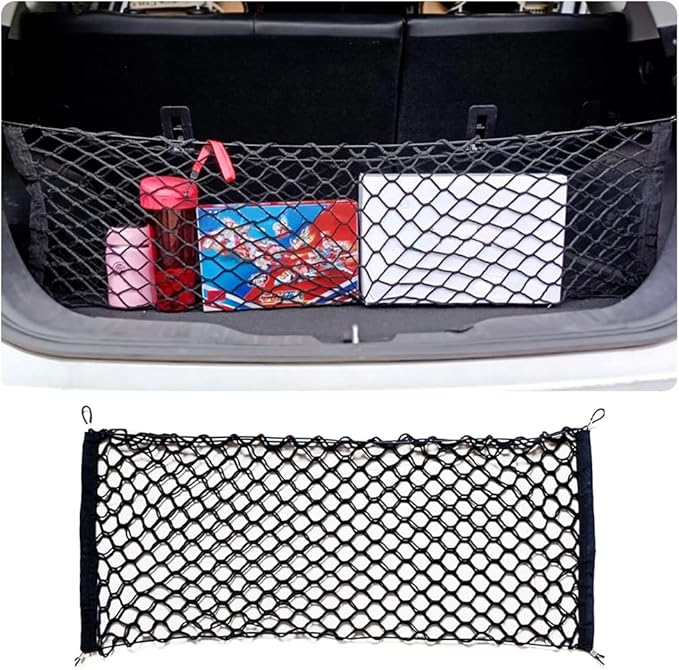 Car Rear Cargo Net with Good Elasticity&Tensile Strength Trunk Organizer for SUV Truck,Ideal Keeps Overlanding Accessories,Car