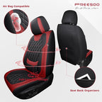 FREESOO Front Seat Covers for Cars - Ultra Breathable Waterproof Faux Leather Car Seat Cover Protectors with Lumbar Support, 