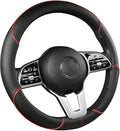 Car Steering Wheel Cover, Premium Nappa Leather Steering Wheel Cover, Non-Slip & Breathable, Universal Fit for 14.5-15 Inch W