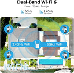 Solar Security Cameras Wireless Outdoor, 4 Cam-Kit, 4MP Home Security System with Color Night Vision, 2.4G & 5G WiFi, 360° Pa