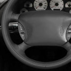 MEWANT Hand Sewn 3D Style Steering Wheel Cover Wrap for Ford Mustang 1994-2004 Steering Wheel Accessories for Ford Mustang 1994-2004