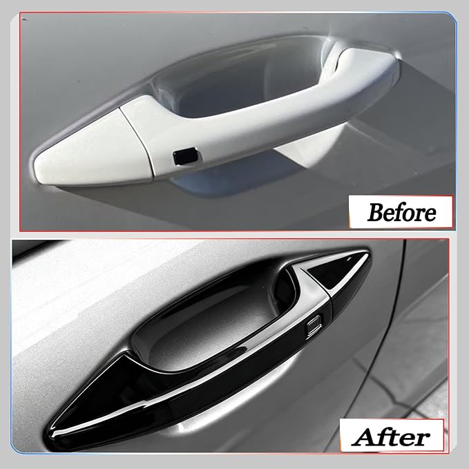 Car Exterior Door Handle Cover,for kia k4 2024 2025 2026,Car Exterior Door Handle Bowl Cover Protector，Car Sport Accessories - Bright Black