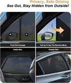 ECOZEN Car Window Sunshade for 2024-2025 2026 Toyota Tacoma Accessories - 4 Pcs Pack Side Sun Shade Magnetic Sunshade Insulate Heat & UV with Breathable Mesh - 2024-2026 Tacoma Double Cab Only
